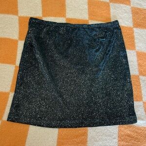 Blue Sparkle Chrome Mini Skirt